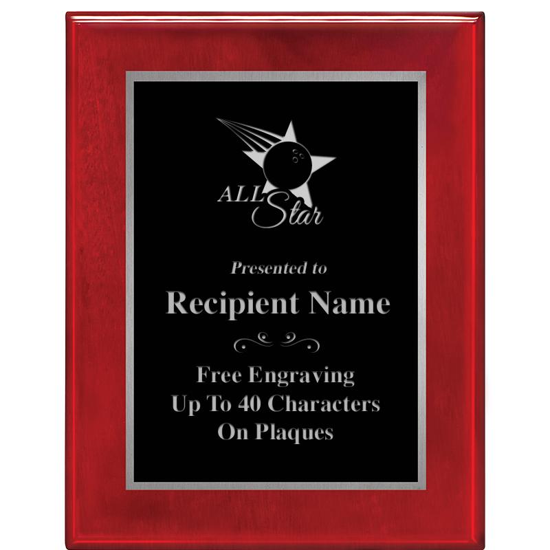 7X9 GLOSSED ROSEWOOD PLAQUE SV