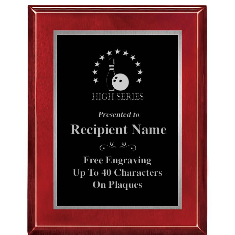 7X9 GLOSSED ROSEWOOD PLAQUE SV