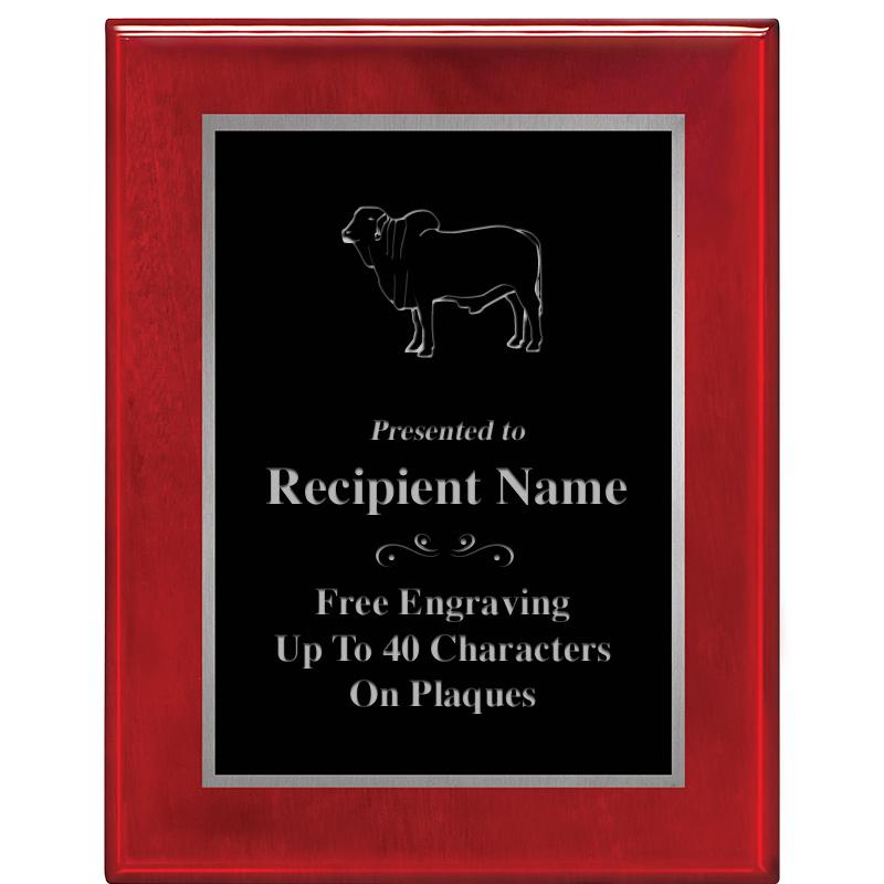 7X9 GLOSSED ROSEWOOD PLAQUE SV