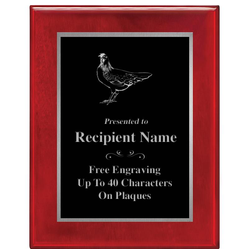 7X9 GLOSSED ROSEWOOD PLAQUE SV