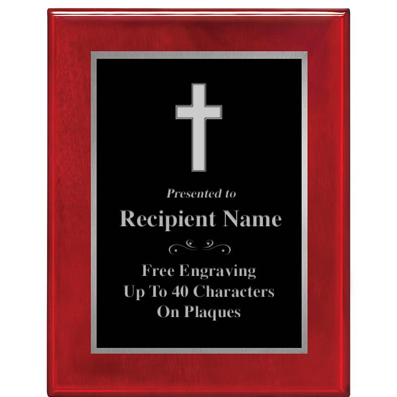 7X9 GLOSSED ROSEWOOD PLAQUE SV