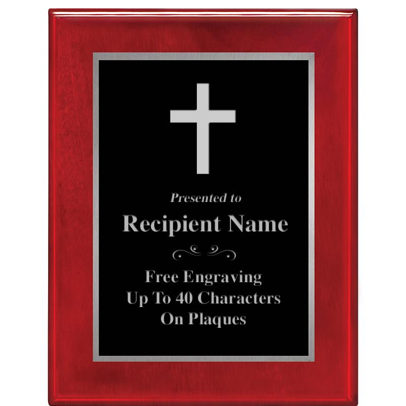 7X9 GLOSSED ROSEWOOD PLAQUE SV