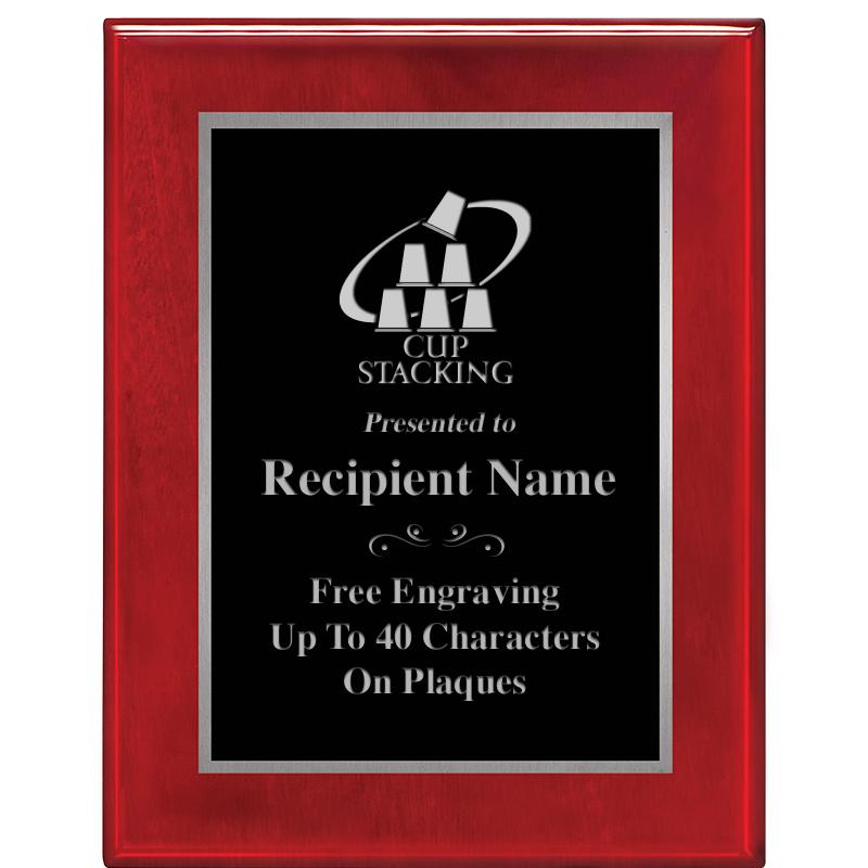 7X9 GLOSSED ROSEWOOD PLAQUE SV