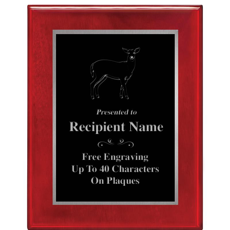 7X9 GLOSSED ROSEWOOD PLAQUE SV