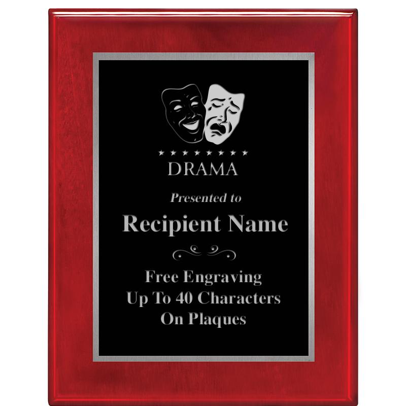 7X9 GLOSSED ROSEWOOD PLAQUE SV