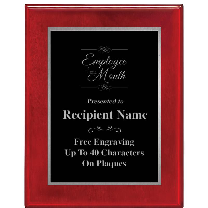 7X9 GLOSSED ROSEWOOD PLAQUE SV