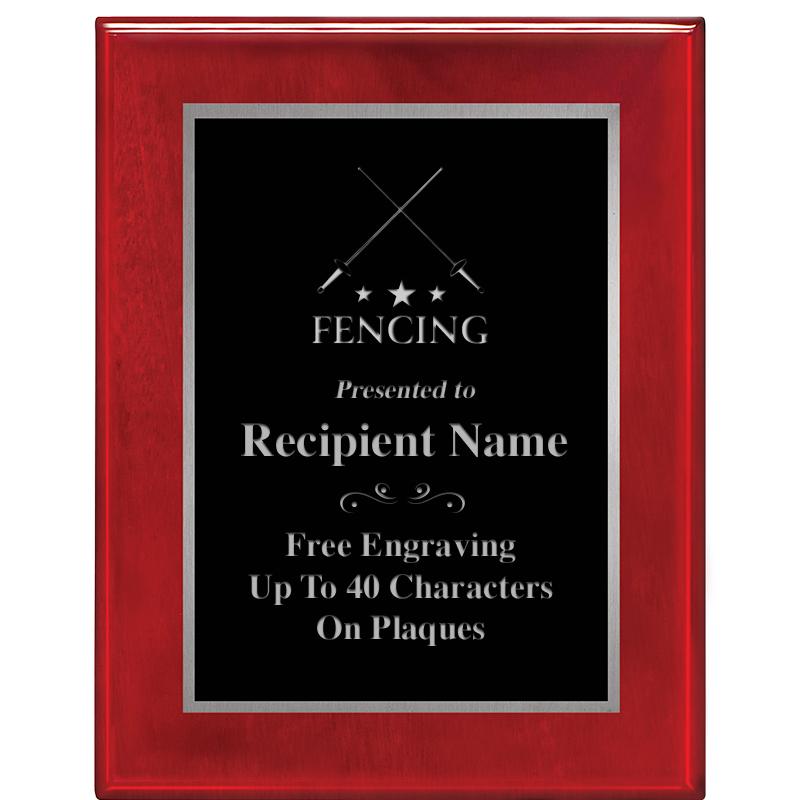 7X9 GLOSSED ROSEWOOD PLAQUE SV