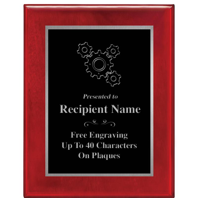 7X9 GLOSSED ROSEWOOD PLAQUE SV