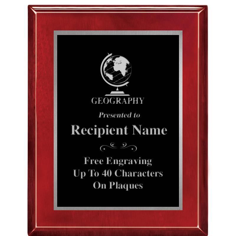 7X9 GLOSSED ROSEWOOD PLAQUE SV