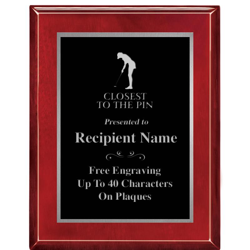 7X9 GLOSSED ROSEWOOD PLAQUE SV