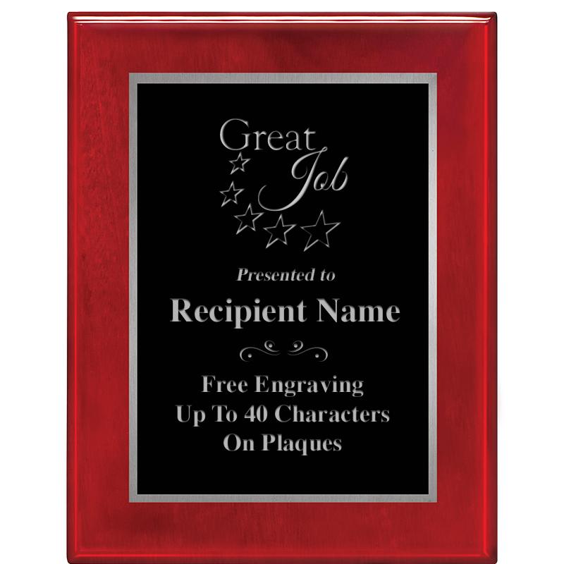 7X9 GLOSSED ROSEWOOD PLAQUE SV
