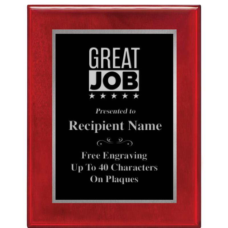 7X9 GLOSSED ROSEWOOD PLAQUE SV