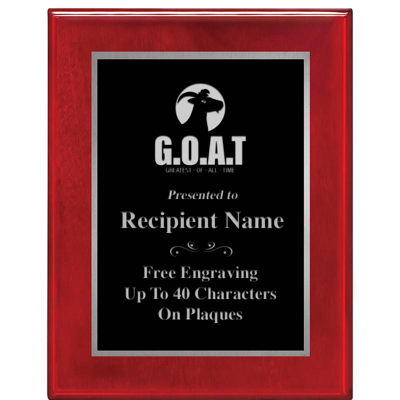 7X9 GLOSSED ROSEWOOD PLAQUE SV