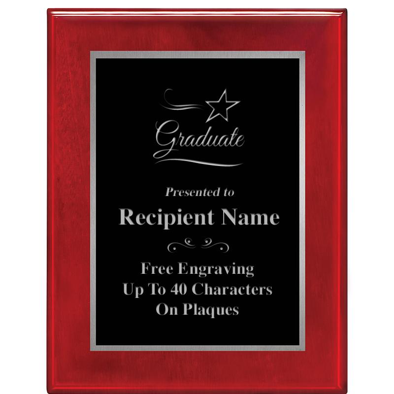 7X9 GLOSSED ROSEWOOD PLAQUE SV