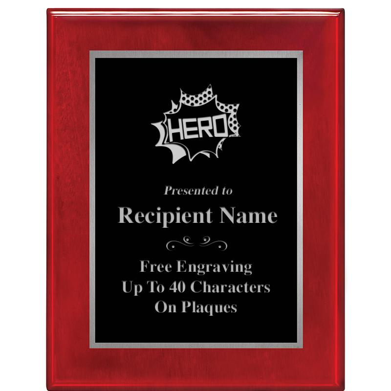 7X9 GLOSSED ROSEWOOD PLAQUE SV