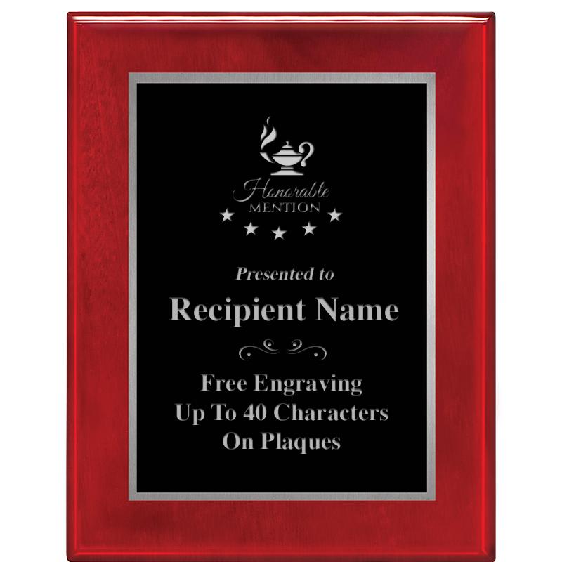 7X9 GLOSSED ROSEWOOD PLAQUE SV