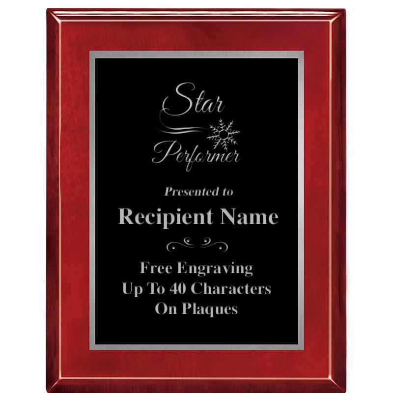 7X9 GLOSSED ROSEWOOD PLAQUE SV