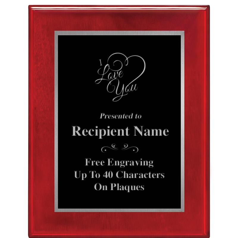 7X9 GLOSSED ROSEWOOD PLAQUE SV