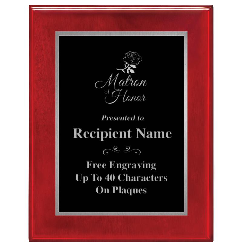 7X9 GLOSSED ROSEWOOD PLAQUE SV