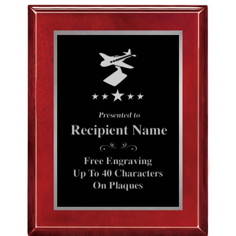 7X9 GLOSSED ROSEWOOD PLAQUE SV
