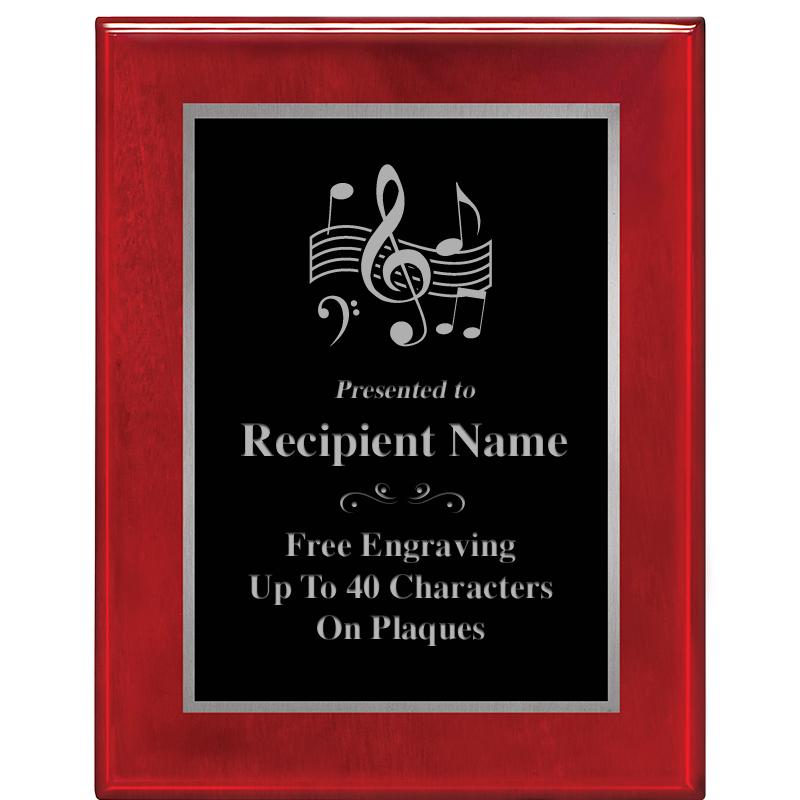 7X9 GLOSSED ROSEWOOD PLAQUE SV