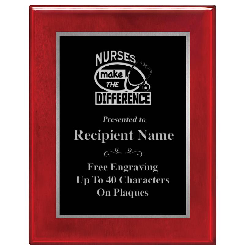 7X9 GLOSSED ROSEWOOD PLAQUE SV