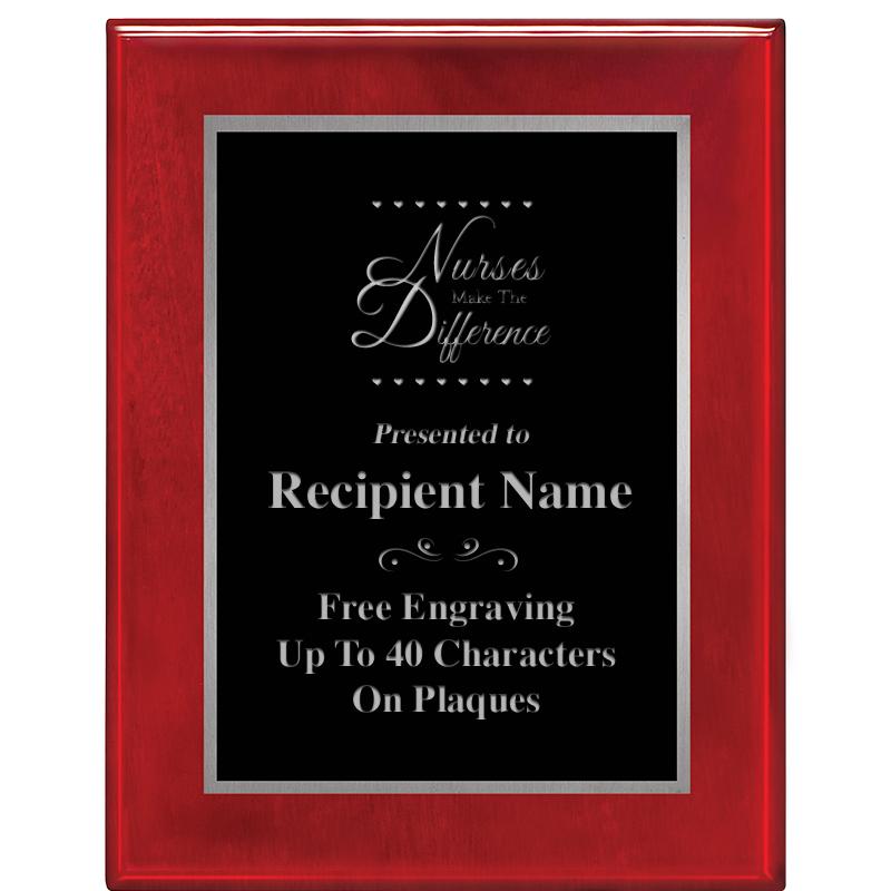 7X9 GLOSSED ROSEWOOD PLAQUE SV