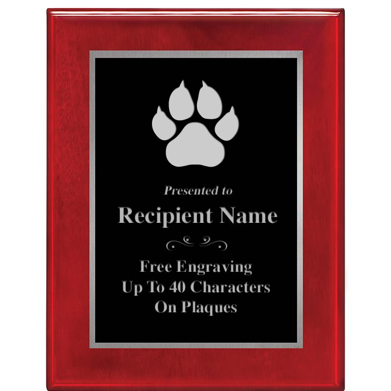 7X9 GLOSSED ROSEWOOD PLAQUE SV