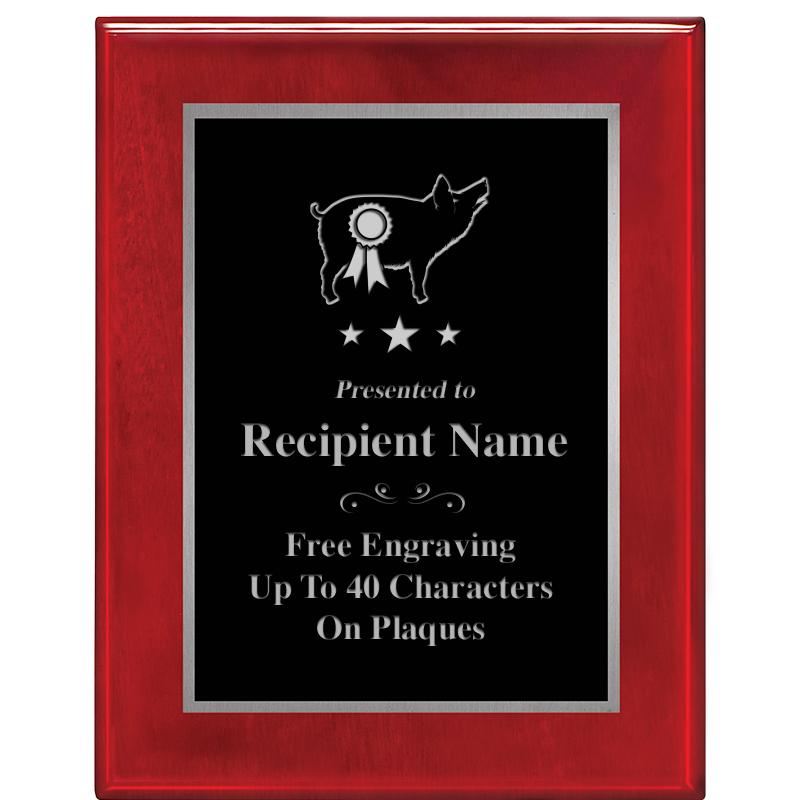 7X9 GLOSSED ROSEWOOD PLAQUE SV
