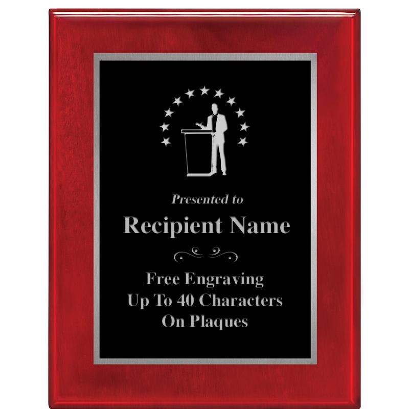 7X9 GLOSSED ROSEWOOD PLAQUE SV