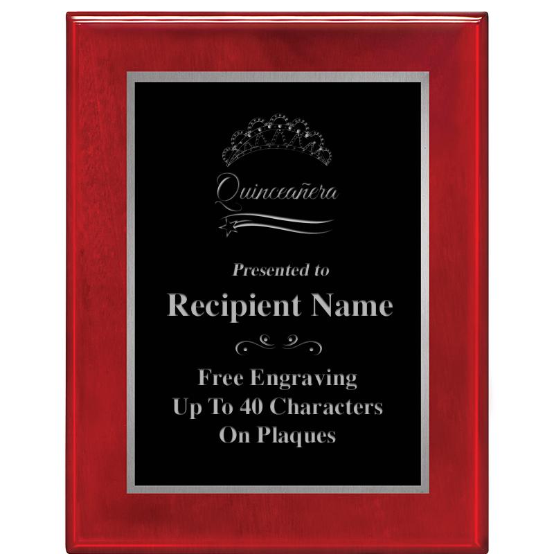 7X9 GLOSSED ROSEWOOD PLAQUE SV