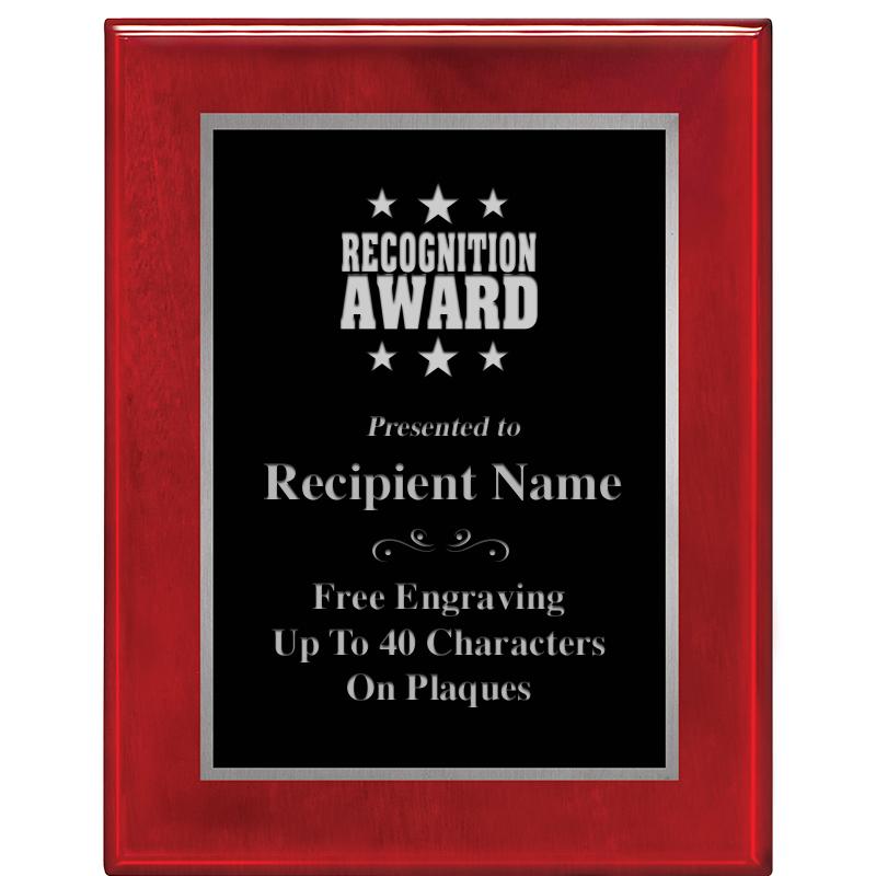 7X9 GLOSSED ROSEWOOD PLAQUE SV