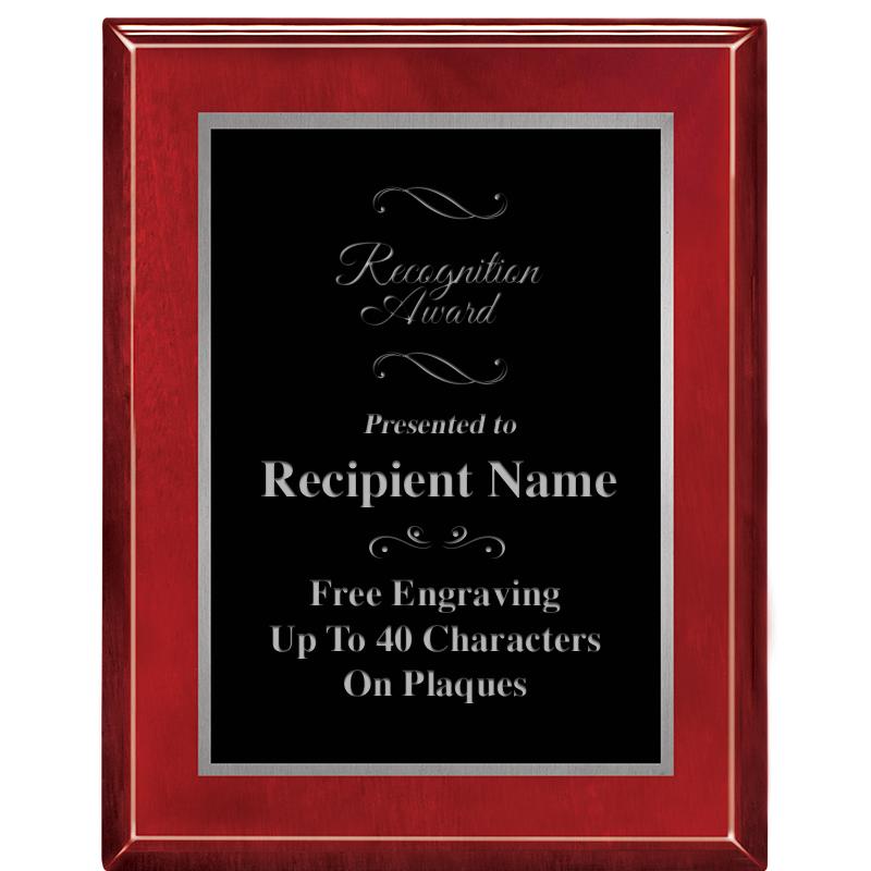 7X9 GLOSSED ROSEWOOD PLAQUE SV