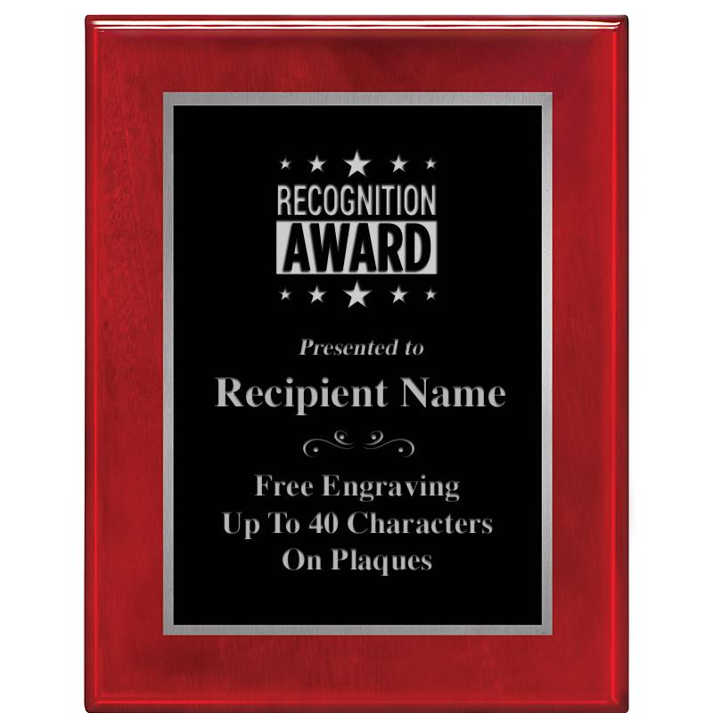 7X9 GLOSSED ROSEWOOD PLAQUE SV