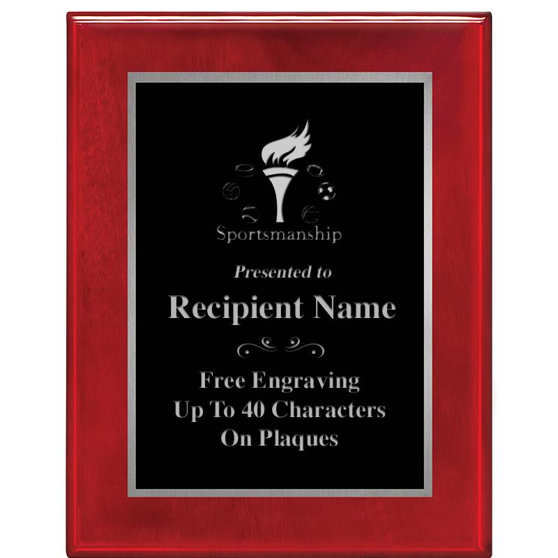 7X9 GLOSSED ROSEWOOD PLAQUE SV