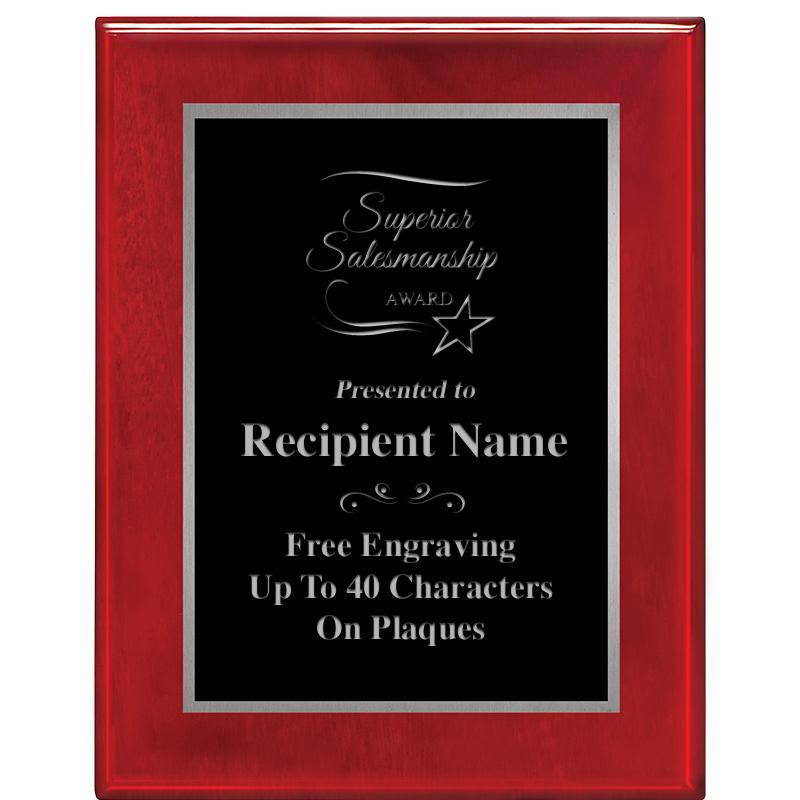 7X9 GLOSSED ROSEWOOD PLAQUE SV