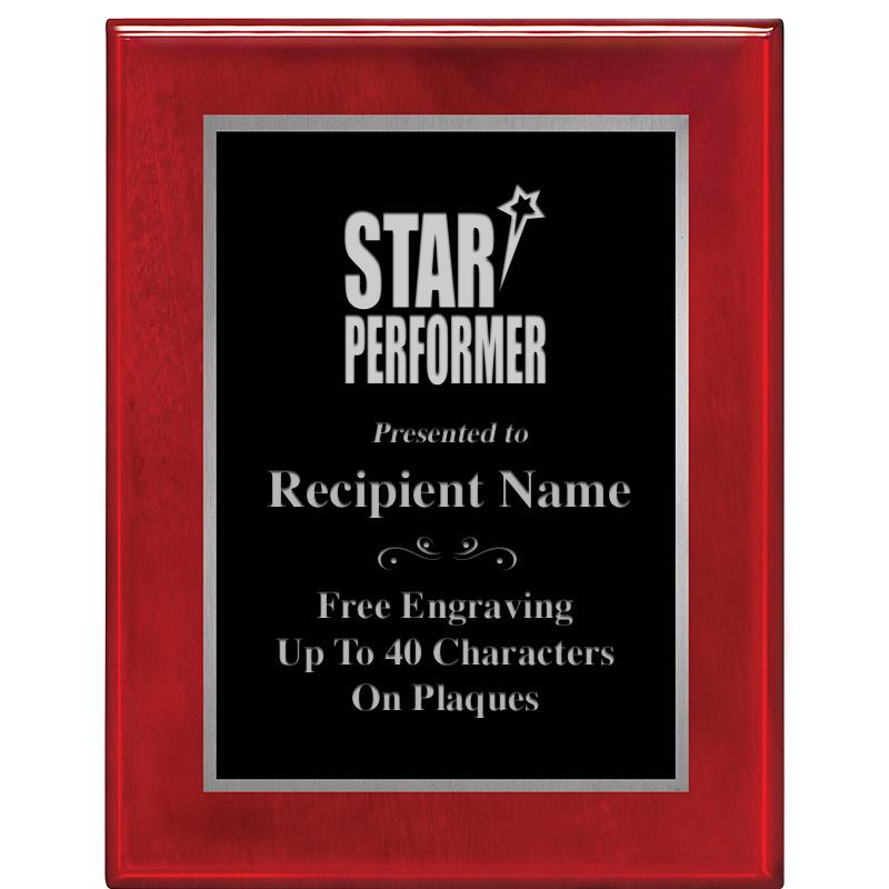 7X9 GLOSSED ROSEWOOD PLAQUE SV