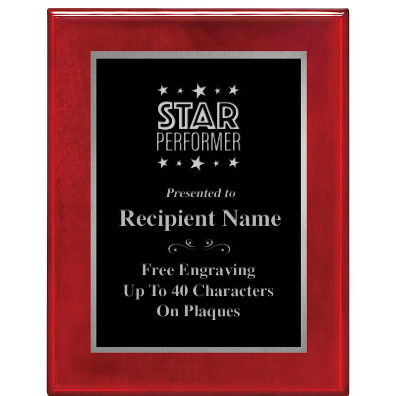 7X9 GLOSSED ROSEWOOD PLAQUE SV