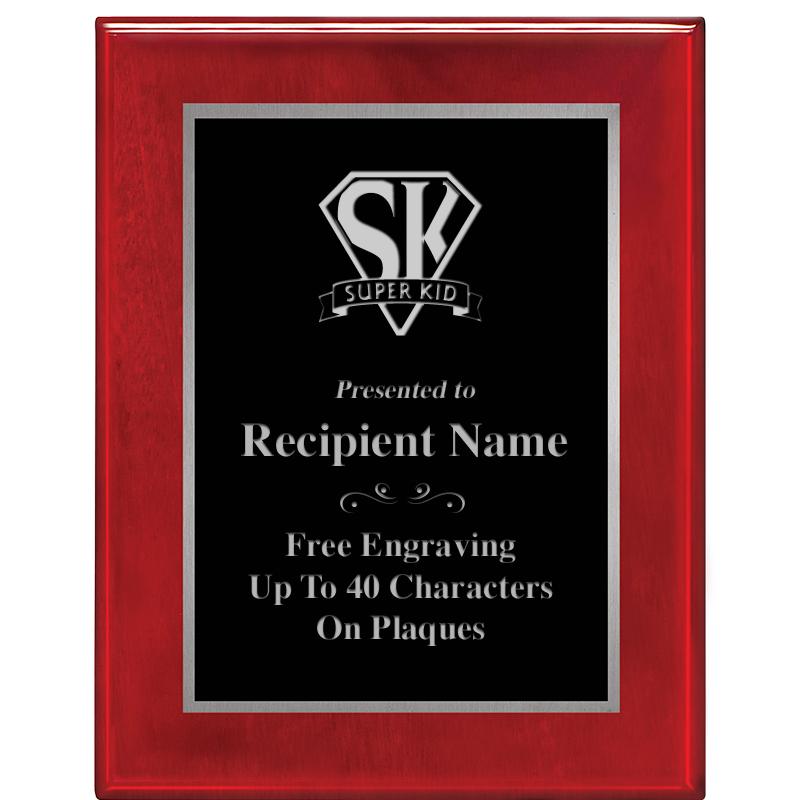 7X9 GLOSSED ROSEWOOD PLAQUE SV