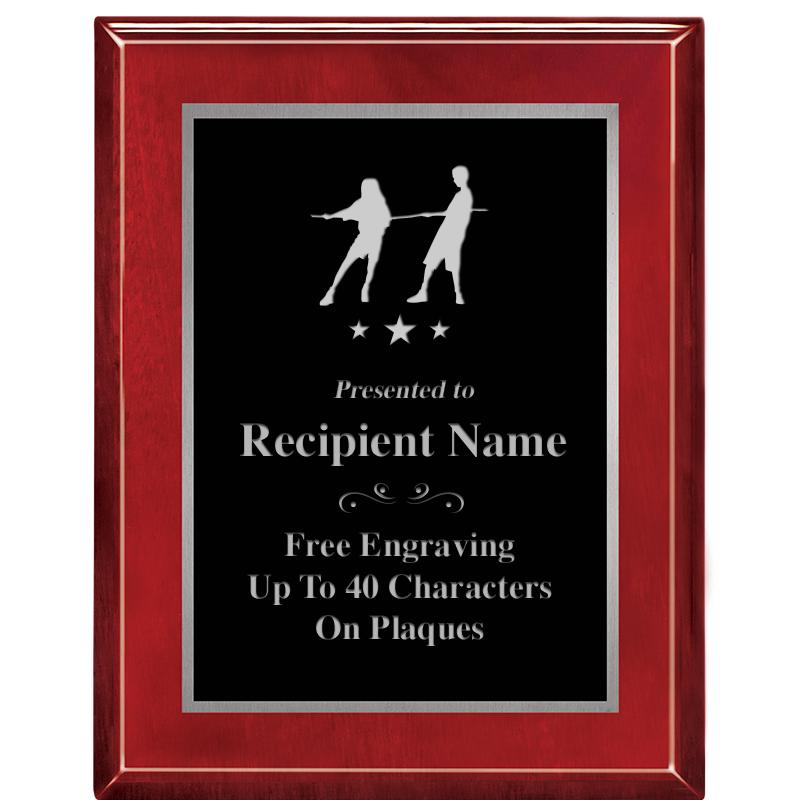 7X9 GLOSSED ROSEWOOD PLAQUE SV