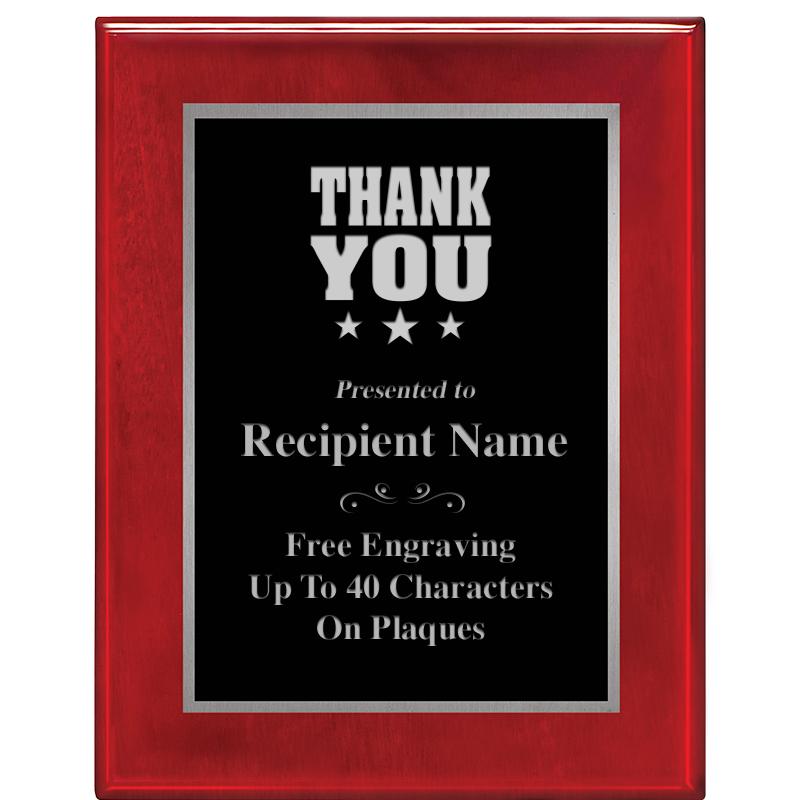 7X9 GLOSSED ROSEWOOD PLAQUE SV