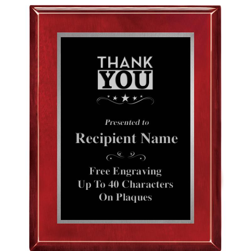 7X9 GLOSSED ROSEWOOD PLAQUE SV