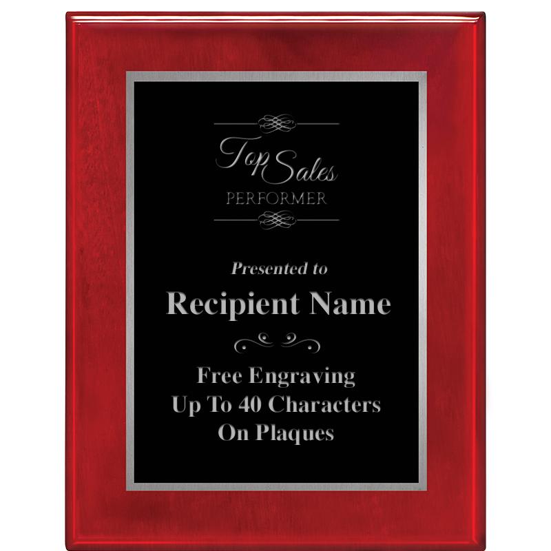 7X9 GLOSSED ROSEWOOD PLAQUE SV