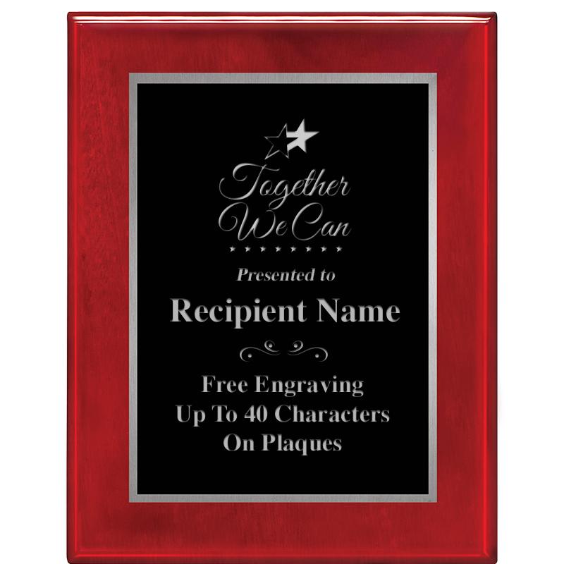 7X9 GLOSSED ROSEWOOD PLAQUE SV