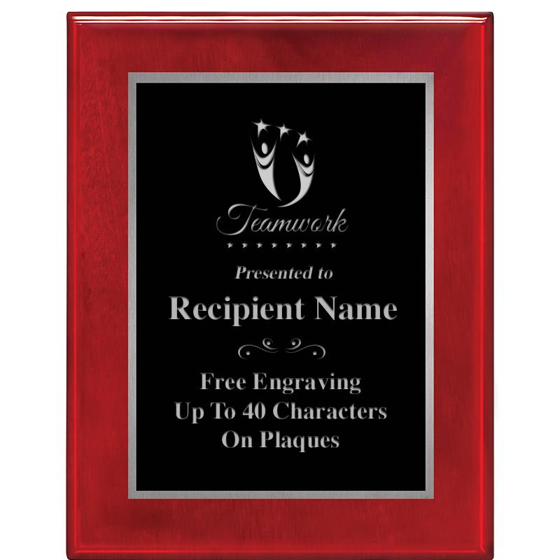 7X9 GLOSSED ROSEWOOD PLAQUE SV