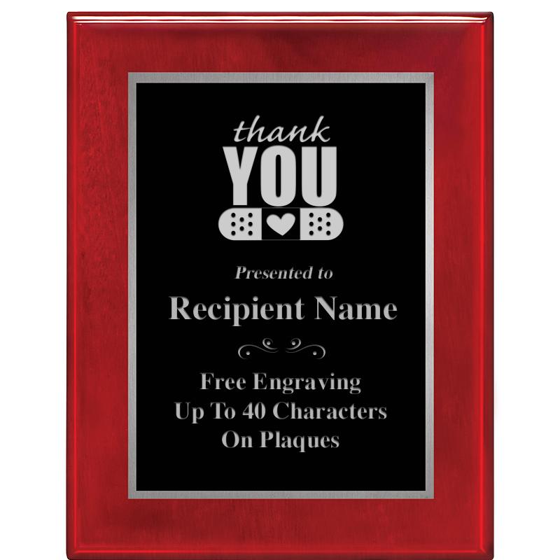 7X9 GLOSSED ROSEWOOD PLAQUE SV