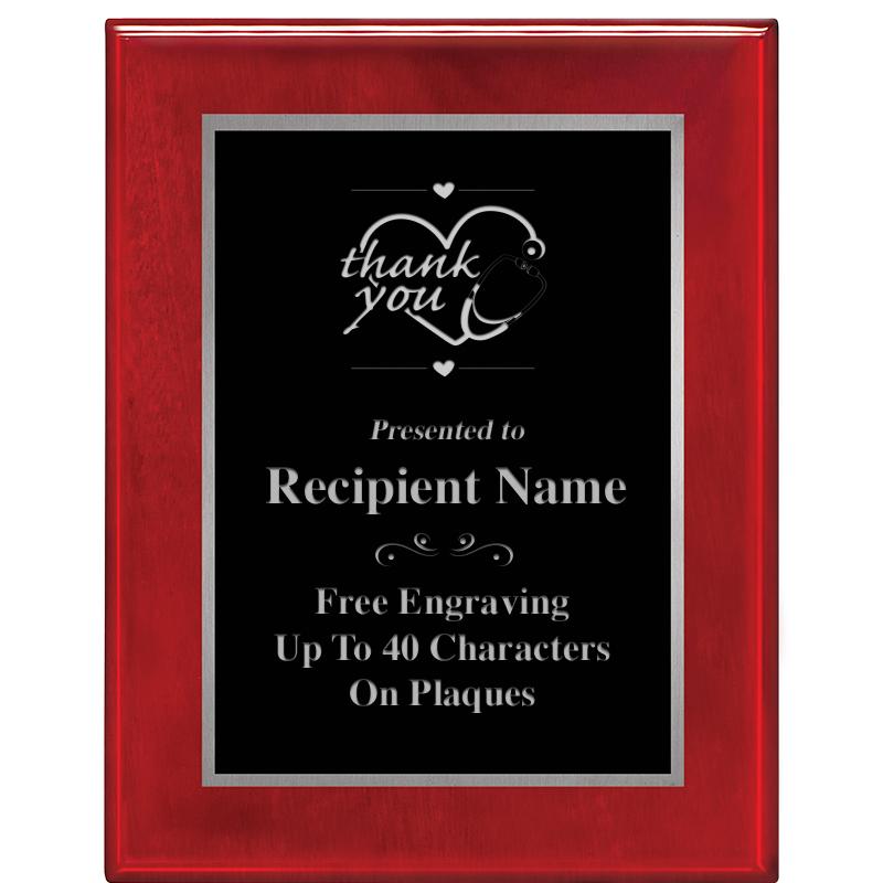 7X9 GLOSSED ROSEWOOD PLAQUE SV