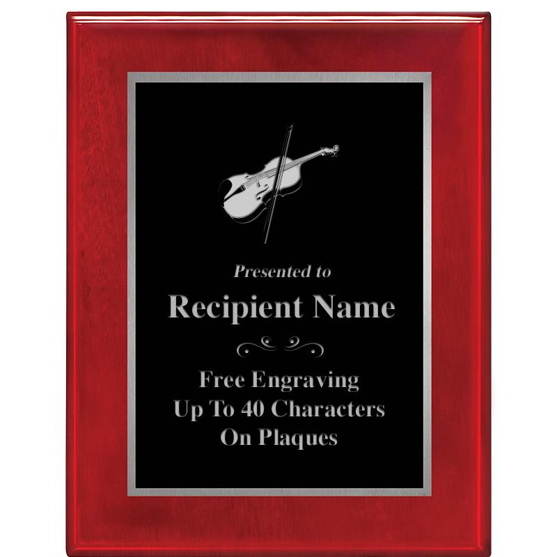 7X9 GLOSSED ROSEWOOD PLAQUE SV