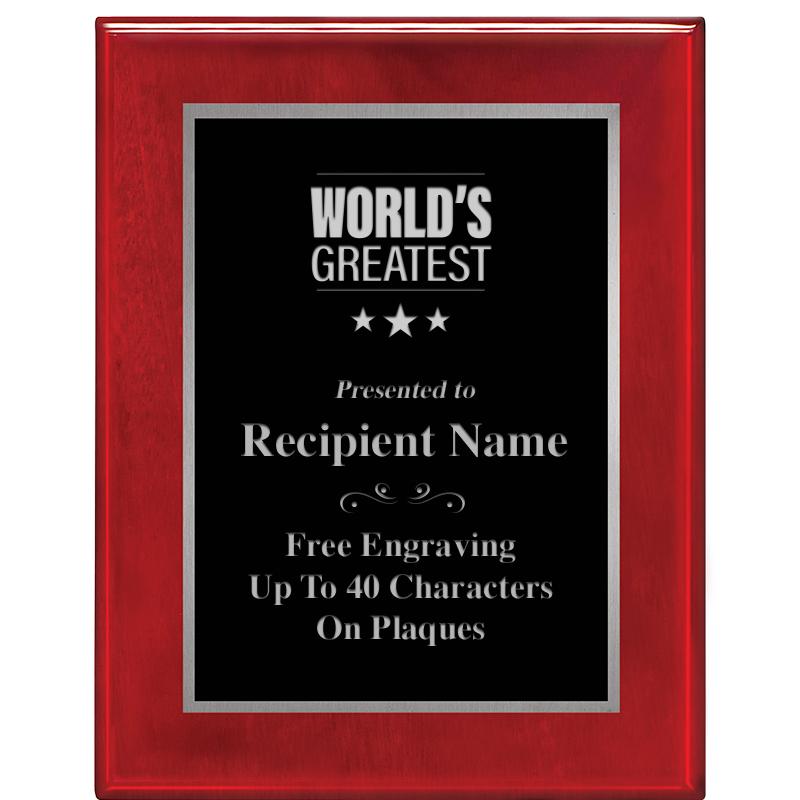 7X9 GLOSSED ROSEWOOD PLAQUE SV