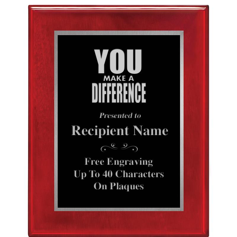 7X9 GLOSSED ROSEWOOD PLAQUE SV